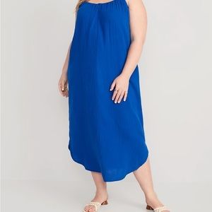 Sleeveless Shirred Maxi Dress